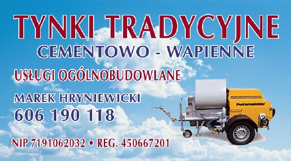Tynki-tynki Tradycyjne Maszynowe Białystok-bielsk Podlaski-hajnówka