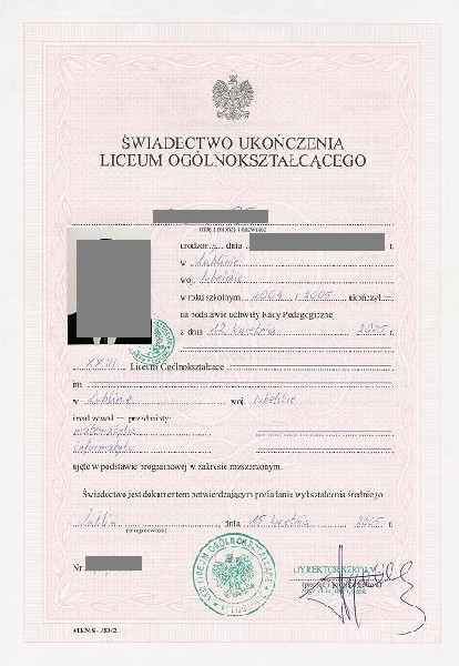 Legalna średnie Z Wpisem Matura Z Wpisem Do Cke, Oke, Krem