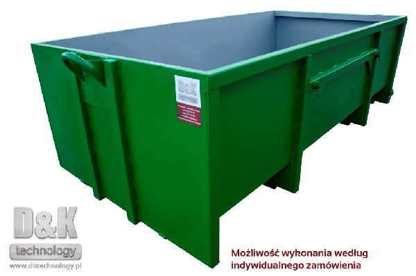 Kp 7 D&k Technology Kontener Mulda śmieci Gruz Hakowy Bramowy Koleba Din 30722 Zamknięty Otwarty.  2